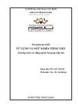Bài giảng Từ vựng và ngữ nghĩa tiếng Việt - ĐH Phạm Văn Đồng