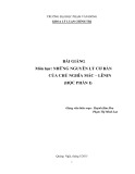 Bài giảng Những nguyên lý cơ bản của chủ nghĩa Mác Lênin - ĐH Phạm Văn Đồng (Học phần 1)