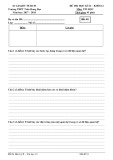 Đề kiểm tra HK 2 môn Tin học lớp 12 năm 2018 - THPT Trần Hưng Đạo - Mã đề 01