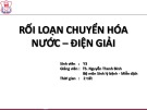 Bài giảng Rối Loạn chuyển hóa nước - điện giải - TS. Nguyễn Thanh Bình