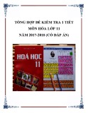 Bộ đề kiểm tra 1 tiết môn Hóa lớp 11 năm 2017-2018 có đáp án