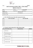 Bảng đánh giá nhân viên - công nhân trong công ty