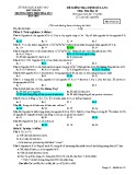 Đề kiểm tra 1 tiết HK1 môn Hóa học 10 năm 2018-2019 có đáp án - Trường THPT Hòa Hiệp số 2