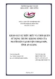 Khóa luận tốt nghiệp Dược sĩ Đại học: Khảo sát sự hiểu biết và thói quen sử dụng kháng sinh của người dân huyện Thoại Sơn, tỉnh An Giang