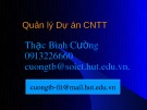 Bài giảng Quản lý dự án công nghệ thông tin: Bài 1 - Thạc Bình Cường