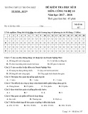 Đề thi học kì 2 môn Công nghệ 10 năm 2017-2018 - Trường THPT Lý Thường Kiệt - Mã đề 357