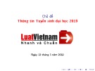 Thông tin Tuyển sinh đại học 2019 - Sửa đổi, bổ sung trong quy chế tuyển sinh
