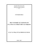 Luận văn thạc sĩ Tài chính Ngân hàng: Phân tích hiệu quả kinh doanh của Công ty cổ phần Thủy sản Mekong