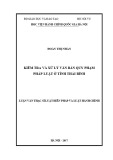 Luận văn thạc sĩ Luật Hiến pháp và Luật Hành chính: Kiểm tra và xử lý văn bản quy phạm pháp luật ở tỉnh Thái Bình