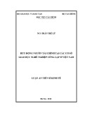 Luận án tiến sĩ Kinh tế: Huy động nguồn tài chính tại các cơ sở giáo dục nghề nghiệp công lập ở Việt Nam