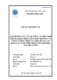 Báo cáo nghiên cứu khoa học cấp trường: Ảnh hưởng của tỷ lệ thức ăn hỗn hợp trong khẩu phần lên sinh trưởng và chất lượng thịt của heo rừng lai Thái Lan nuôi trên đệm lót học tại Trà Vinh