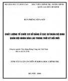 Tóm tắt luận án Tiến sĩ Khoa học Chính trị: Chất lượng tổ chức cơ sở Đảng ở các sư đoàn bộ binh Quân đội nhân dân Lào trong thời kỳ đổi mới