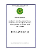 Luận án Tiến sĩ Kinh tế: Nghiên cứu mức sẵn lòng chi trả của người dân nhằm cải thiện chất lượng nước bị ô nhiễm ở các làng nghề tỉnh Bắc Ninh