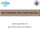 Bài giảng Bất thường ổn noãn hoàng – BS. CK2 Nguyễn Hữu Chí