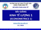 Bài giảng Kinh tế lượng 1: Mở đầu - Bùi Dương Hải