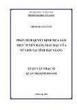 Luận văn thạc sĩ Quản trị kinh doanh: Phân tích quyết định Mua sắm trực tuyến hàng may mặc của nữ giới tại tỉnh Hậu Giang