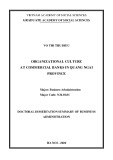 Doctoral dissertation summary of Bussiness administration: Organizational culture at commercial banks in Quang Ngai province