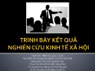 Bài giảng Phương pháp nghiên cứu kinh tế xã hội: Chương 5 - ThS. Dương Xuân Lâm