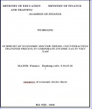 Summary of Economic Doctor thesis: Counteracting transfer pricing in corporate income tax in Viet Nam