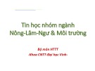 Bài giảng Tin học nhóm ngành Nông-Lâm-Ngư và Môi trường - Chương 2: Hệ soạn thảo văn bản (MS Word 2010)