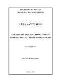 Luận văn Thạc sĩ Luật kinh tế: Chế định Ban kiểm soát trong công ty cổ phần theo Luật Doanh nghiệp năm 2014