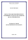 Summary of thesis Human resources management: Social welfare for employees in enterprises at Quang Yen commune, Quang Ninh province