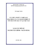 Luận án Tiến sĩ Tài chính – Ngân hàng: Cấu trúc sở hữu và hiệu quả hoạt động của các doanh nghiệp có vốn nhà nước đầu tư tại Việt Nam