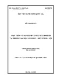 Tóm tắt Luận văn Thạc sĩ Quản lý công: Soạn thảo và ban hành văn bản hành chính tại Trường Đại học Sân khấu – Điện ảnh