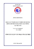 Tóm tắt Luận văn Thạc sĩ Luật học: Pháp luật về kiểm soát ô nhiễm môi trường không khí trong hoạt động giao thông tại Việt Nam