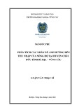 Luận văn Thạc sĩ Kinh tế: Phân tích các nhân tố ảnh hưởng đến thu nhập của nông hộ tại huyện Châu Đức, tỉnh Bà Rịa – Vũng Tàu.