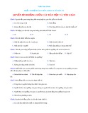 Bài tập trắc nghiệm Giáo dục công dân 12 - Bài 5: Quyền bình đẳng giữa các dân tộc và tôn giáo