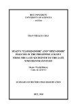 Summary of History Ph.D dissertation: Spain’s “closed-door” and “open-door” policies in the Philippine colony from the late sixteenth to the Late Nineteenth Century
