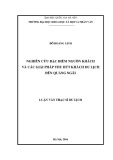 Luận văn Thạc sĩ Du lịch: Nghiên cứu đặc điểm nguồn khách và các giải pháp thu hút khách du lịch đến Quảng Ngãi