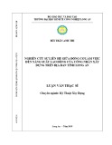 Luận văn Thạc sĩ Kỹ thuật Xây dựng: Nghiên cứu sự liên hệ giữa động cơ làm việc đến năng suất lao động của công nhân xây dựng trên địa bàn tỉnh Long An