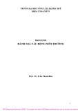 Bài giảng Đánh giá tác động môi trường: Phần 1 - PGS. TS. Trần Thanh Đức