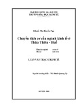 Luận văn Thạc sĩ Kinh tế: Chuyển dịch cơ cấu ngành kinh tế ở Thừa Thiên - Huế