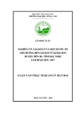 Luận văn Thạc sĩ Quản lý đất đai: Nghiên cứu giá đất ở và một số yếu tố ảnh hưởng đến giá đất ở tại địa bàn huyện Tiên Du, tỉnh Bắc Ninh giai đoạn 2015-2017