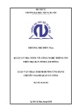 Luận văn Thạc sĩ Quản lý công: Quản lý nhà nước về công nghệ thông tin trên địa bàn tỉnh Lâm Đồng