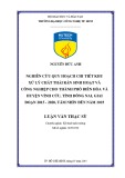 Luận văn Thạc sĩ Kĩ thuật môi trường: Nghiên cứu quy hoạch chi tiết Khu xử lý chất thải rắn sinh hoạt và công nghiệp cho thành phố Biên Hòa và huyện Vĩnh Cửu, tỉnh Đồng Nai giai đoạn 2015-2020, tầm nhình 2025