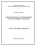 Luận văn Thạc sĩ Kinh tế: Mối quan hệ giữa tỉ giá hối đoái và giá cổ phiếu ở Việt Nam