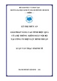 Luận văn Thạc sĩ Kinh tế: Giải pháp nâng cao tính hiệu quả của hệ thống kiểm soát nội bộ tại Công ty Điện lực Bình Thuận