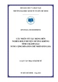 Luận văn Thạc sĩ Kinh tế: Các nhân tố tác động đến nghèo đói ở huyện Mương Không tỉnh Chăm Pa Sắc nước Cộng hòa dân chủ nhân dân Lào