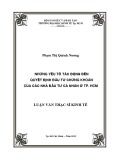 Luận văn Thạc sĩ Kinh tế: Những yếu tố tác động đến quyết định đầu tư chứng khoán của các nhà đầu tư cá nhân ở TP. HCM