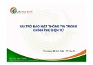 Bài giảng Vai trò bảo mật thông tin trong chính phủ điện tử