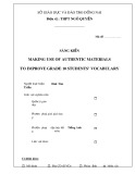 Sáng kiến kinh nghiệm THPT: Making use of authentic materials to improve grade 10 students’ vocabulary