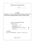 Sáng kiến kinh nghiệm THPT: The effect of using mind mapping technique on enhancing Nguyen Huu Vanh high school students’ reading skills