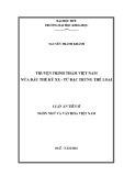Luận án Tiến sĩ Ngôn ngữ và Văn hóa Việt Nam: Truyện trinh thám Việt Nam nửa đầu thế kỷ XX - Từ đặc trưng thể loại - Nguyễn Thành Khánh