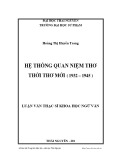 Luận văn Thạc sĩ Khoa học Ngữ văn: Hệ thống quan niệm thơ thời thơ mới (1932 – 1945)