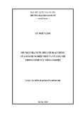 Luận văn Thạc sĩ Kinh tế chính trị: Hỗ trợ nhà nước đối với hoạt động của DNNVV Hà Nội trong lĩnh vực nông nghiệp