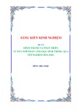 Sáng kiến kinh nghiệm THPT: Hình thành và phát triển tư duy phê phán cho học sinh thông qua thí nghiệm hóa học